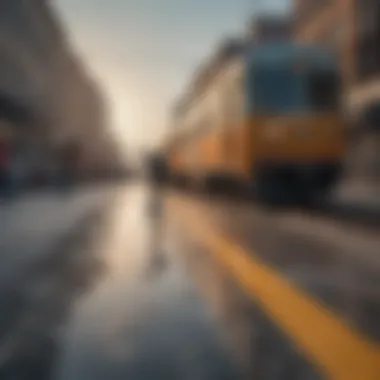 The Urban Canvas of Train Skating A vibrant urban landscape showcasing train skating culture in action
