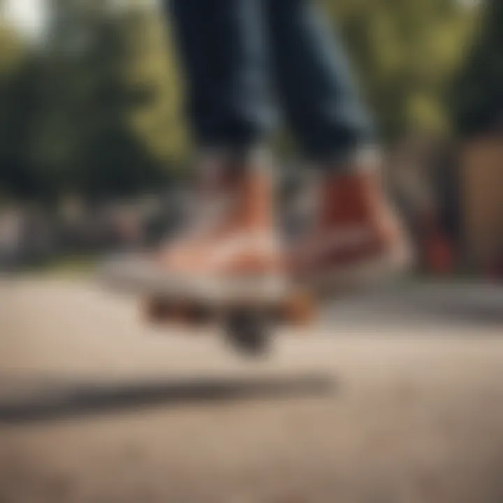 Skater performing tricks in Vans with gum soles