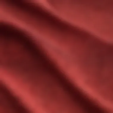 Close-up of the unique fabric texture of a Vans red shirt