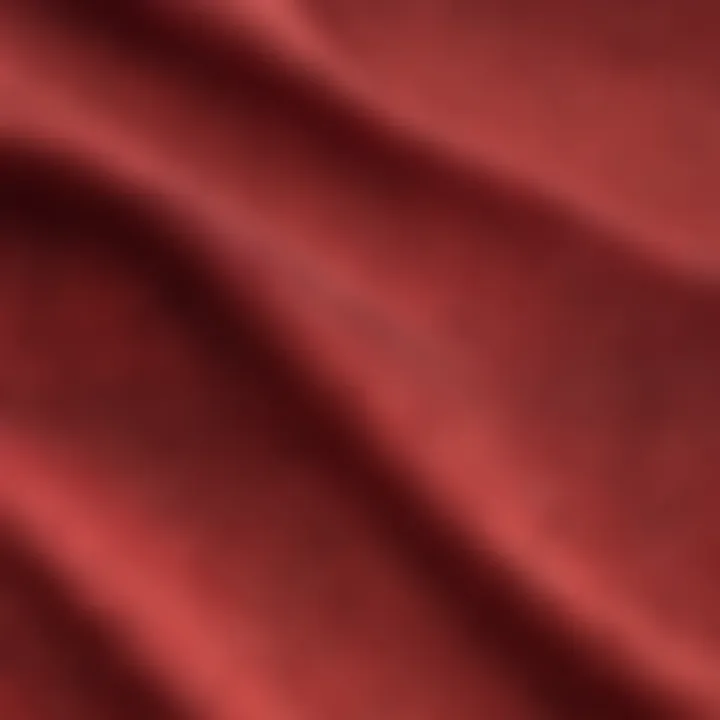 Close-up of the unique fabric texture of a Vans red shirt