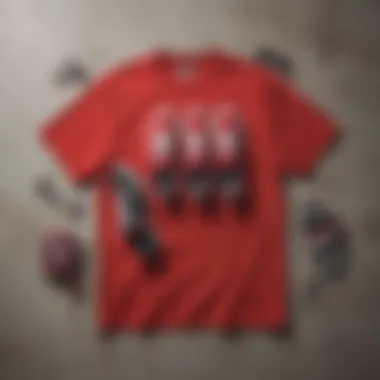 Vans Red Shirts Styled with Accessories A stylish arrangement of Vans red shirts with skateboarding accessories