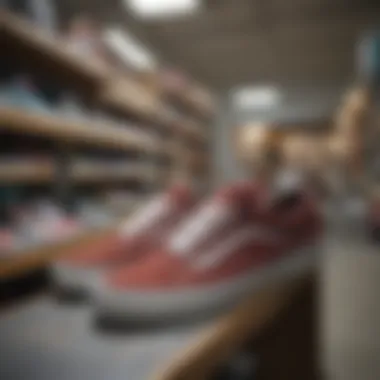 Vans shoes displayed in a local skate shop