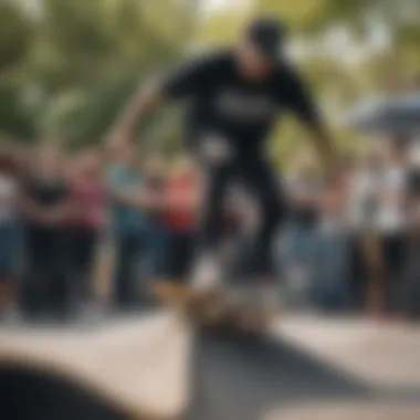 Community members engaging in a skateboarding event