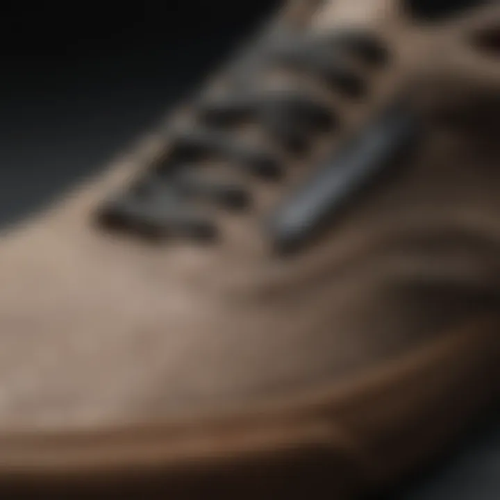 Close-up of Vans soft sole material showcasing its texture and flexibility