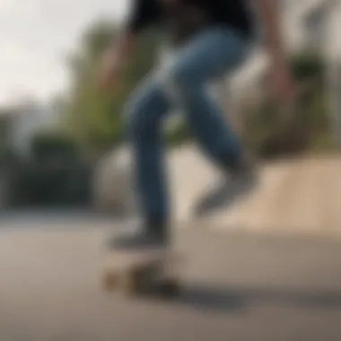 Skater performing tricks wearing Vans soft sole shoes on a skateboard