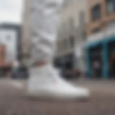 Fashion-forward styling of Vans Ultrarange White paired with streetwear