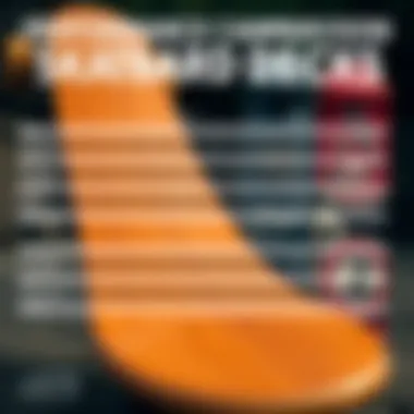 Comparison chart of performance attributes between different skateboard decks