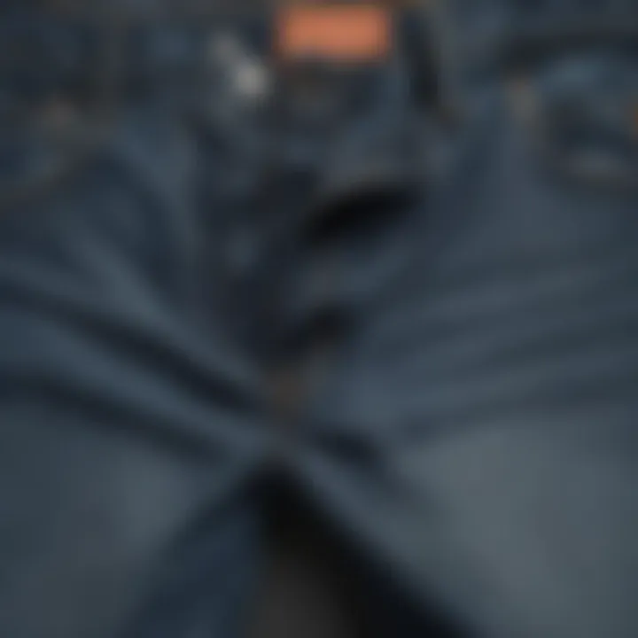 Close-up of denim texture showcasing the quality of fitted loose jeans