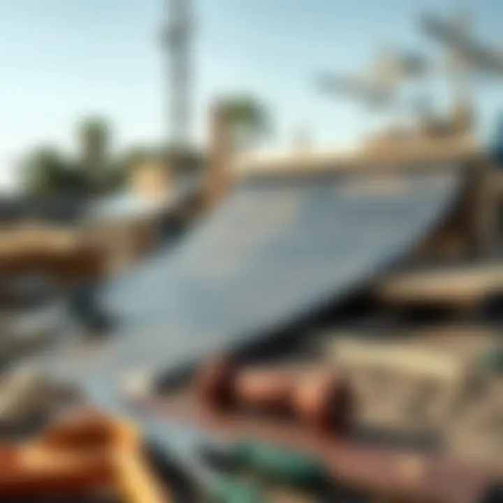 Building a Gator Skins Ramp Construction elements of a gator skins ramp with tools and materials