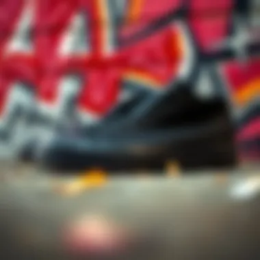 Iconic graffiti art featuring black Chucks