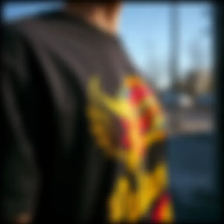 Artistry in Graphic Tees A close-up view of a graphic tee featuring a unique artistic design.