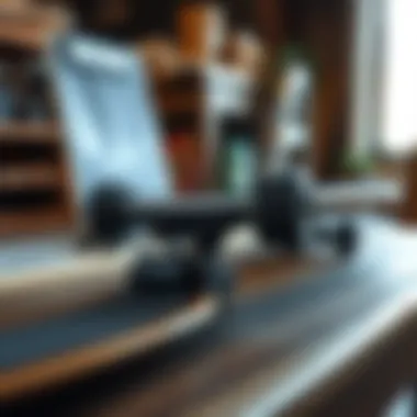 Finished skateboard showcasing grip tape application