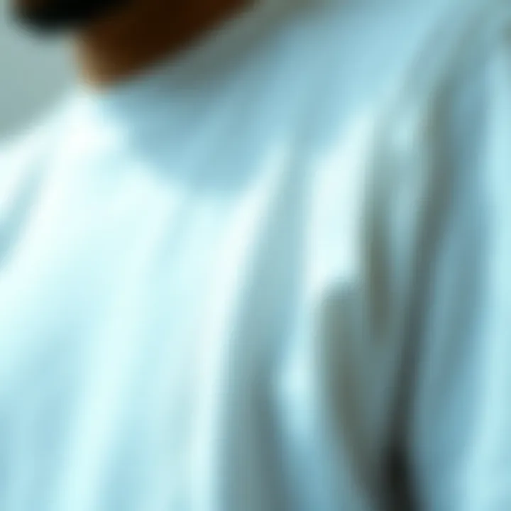 Close-up of the fabric texture of a heavy white tee