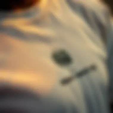 An eco-friendly tag on a heavy white tee