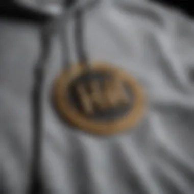 Close-up of the unique design features of a HUF hoodie