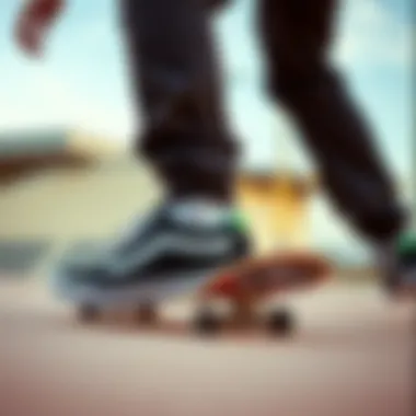 Vans Shoes in Action: A Skateboarding Experience Skateboarder in action wearing Vans shoes