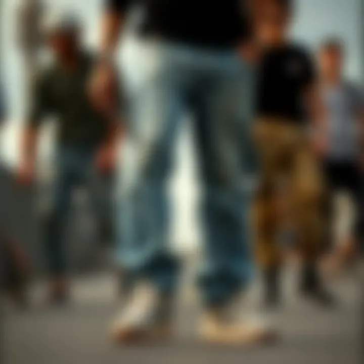 Exploring Design Variations of Loose Jeans Varieties of loose jeans showcasing different designs