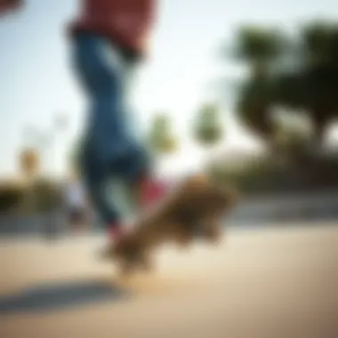 Performance and Style: Loose Jeans in Action Skateboarder demonstrating performance in loose jeans