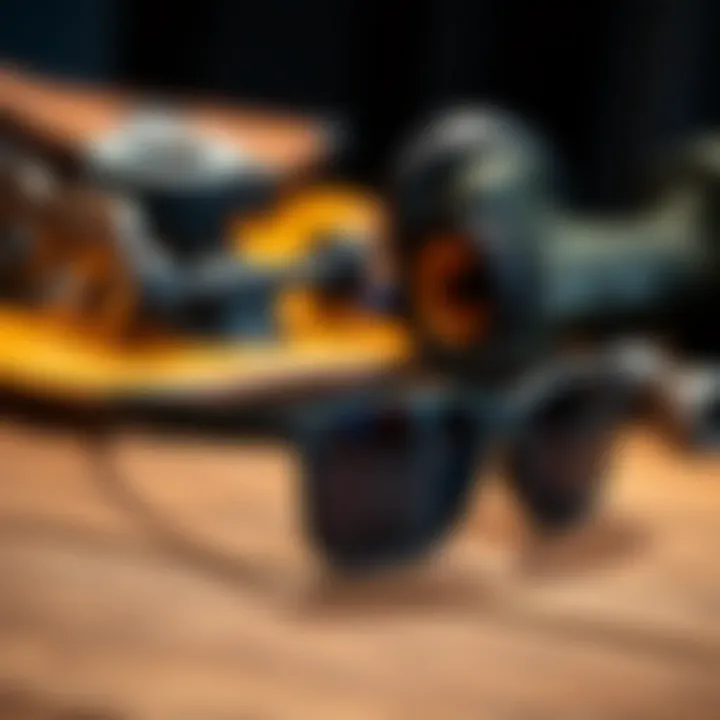 The Perfect Accessory for the Skateboarding Lifestyle Matte black sunglasses on a wooden surface with skateboard gear