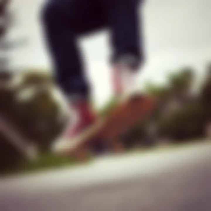 Skateboarding in Brown Converse A skateboarder performing tricks while wearing brown Converse shoes