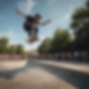 A skateboarder performing tricks at a local skate park, illustrating community engagement.