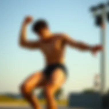 Model demonstrating flexibility and movement in the boxer briefs