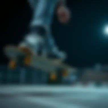 Performance Dynamics of Nike Low Shoes in Skateboarding A skateboarder performing tricks while wearing Nike low shoes