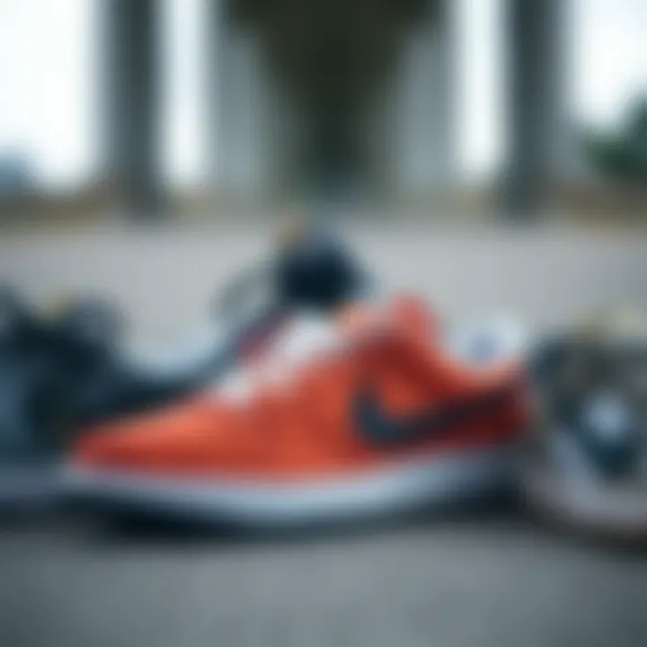 Variety of Styles in Nike Low Footwear Different styles of Nike low shoes arranged aesthetically