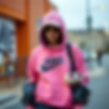 Fashion Styling with Nike Pink Hoodie Fashionable styling of Nike pink hoodie with accessories