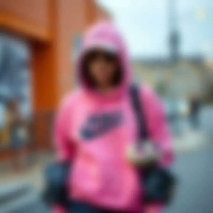 Fashion Styling with Nike Pink Hoodie Fashionable styling of Nike pink hoodie with accessories