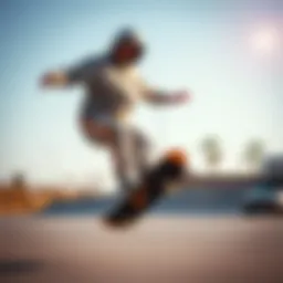 Dynamic action shot showcasing the versatility of a Nike zip-up sweatsuit during a skateboarding session