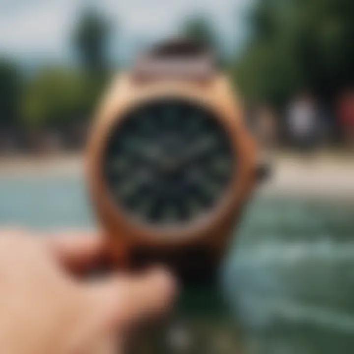 Nixon waterproof watch worn during a skateboarding session