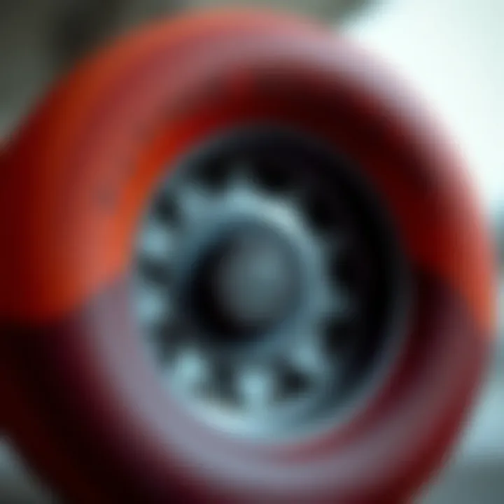 Textured Polyurethane Wheels Polyurethane skateboard wheel profile showing texture