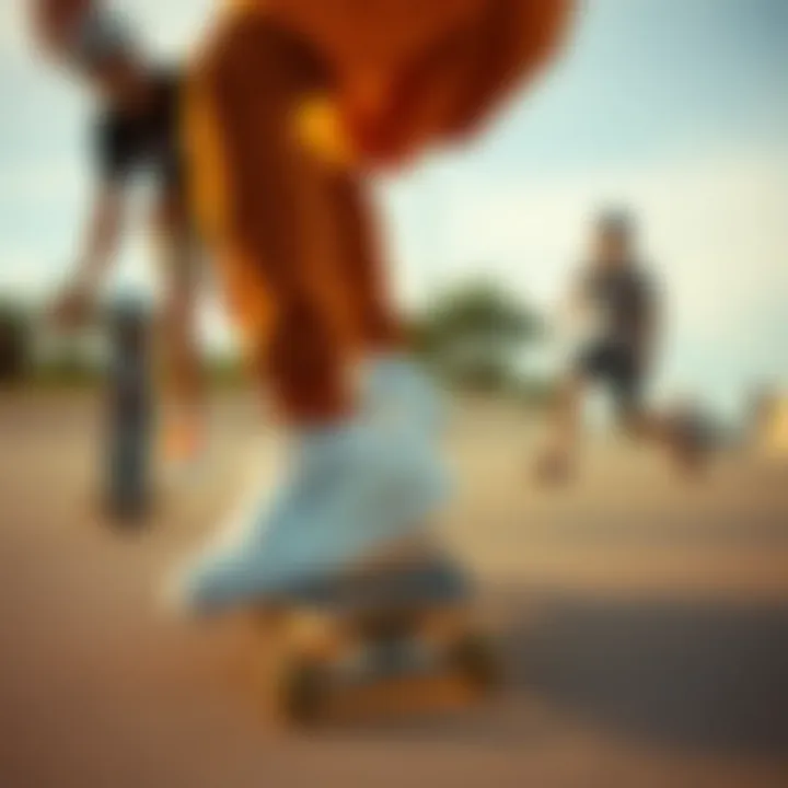 Embracing Skate Culture with Reebok Lifestyle Club C Reebok Lifestyle Club C sneakers worn by skateboarders in action