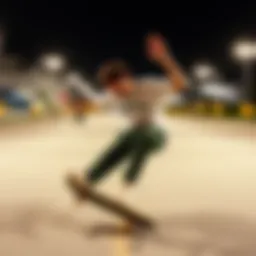 Dynamic pose showcasing the RVCA That’ll Do Stretch during skateboarding