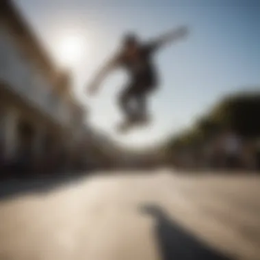 A skateboarder performing tricks on a Santa Cruz deck