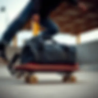 Versatility in Skateboarding Scenarios Santiago Duffel Bag in various skateboarding scenarios