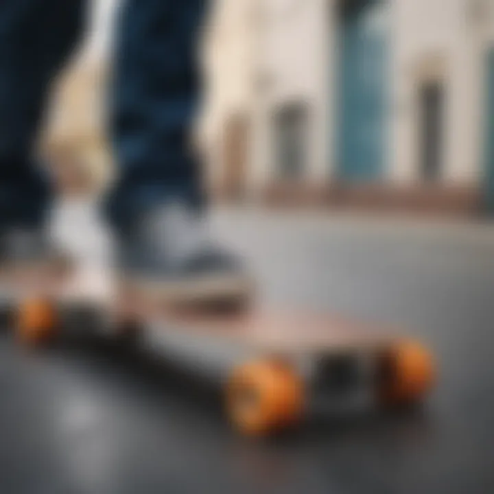 Safety features of a skateboard highlighted for parents