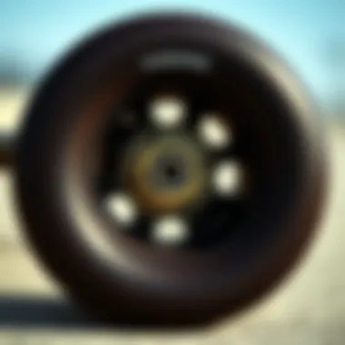 Understanding Wheel Hardness Close-up of a skateboard wheel demonstrating hardness scale