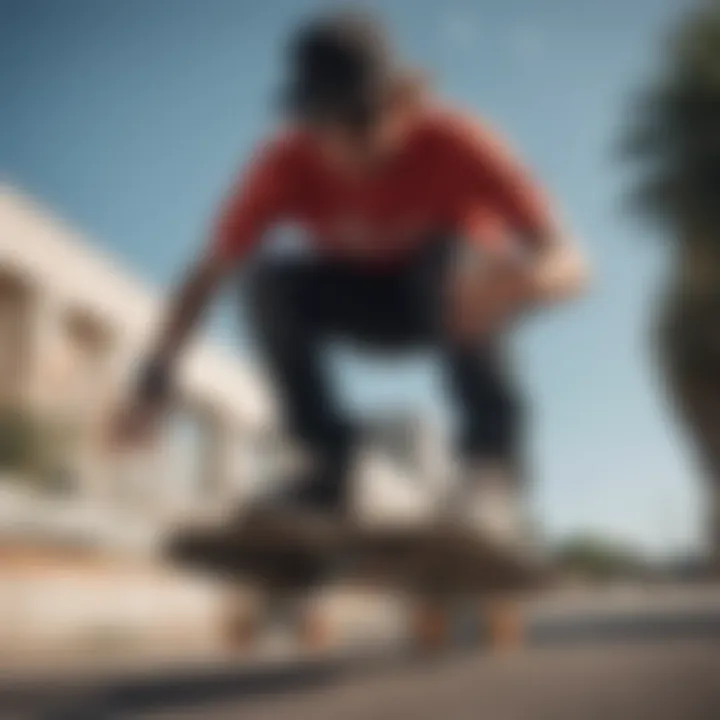 Skateboarder performing tricks while wearing Heatwave Lazer lenses