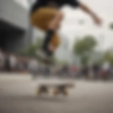 Skateboarder demonstrating tricks while wearing Nike socks