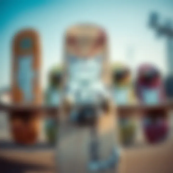 An artistic representation of skateboards adorned with Ripndip's iconic cat design, symbolizing the blend of art and fashion in skate culture.