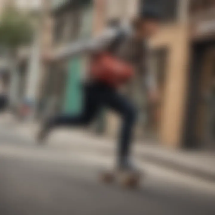 Skater showcasing the Herschel fanny pack in action