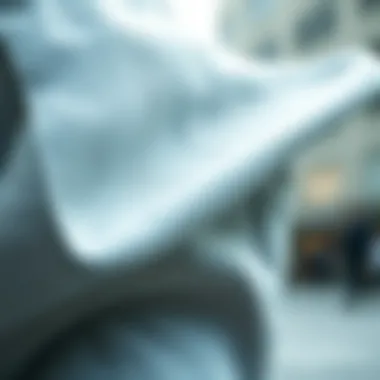 Close-up of the fabric texture of skinny chino joggers, showcasing its quality