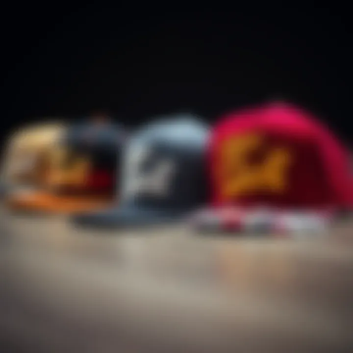 A vintage snapback cap alongside modern designs highlighting evolution