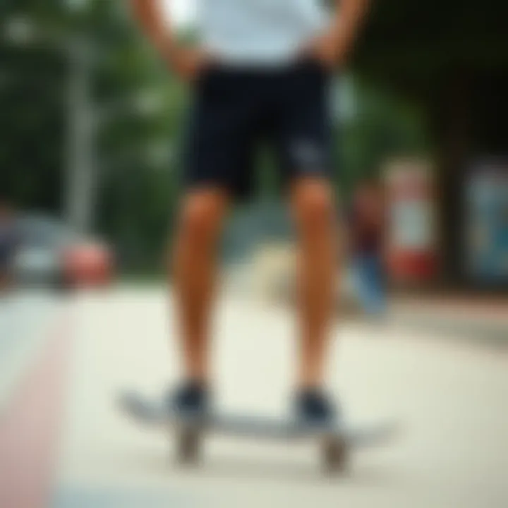 Stylish Casual Look with Athletic Shorts Stylish shorts paired with casual wear