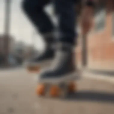 Pro skater performing tricks while wearing Taylor All Star Lugged sneakers