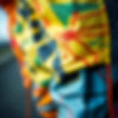 Material Choices for Comfort and Durability Close-up of fabric texture and patterns on skate shorts