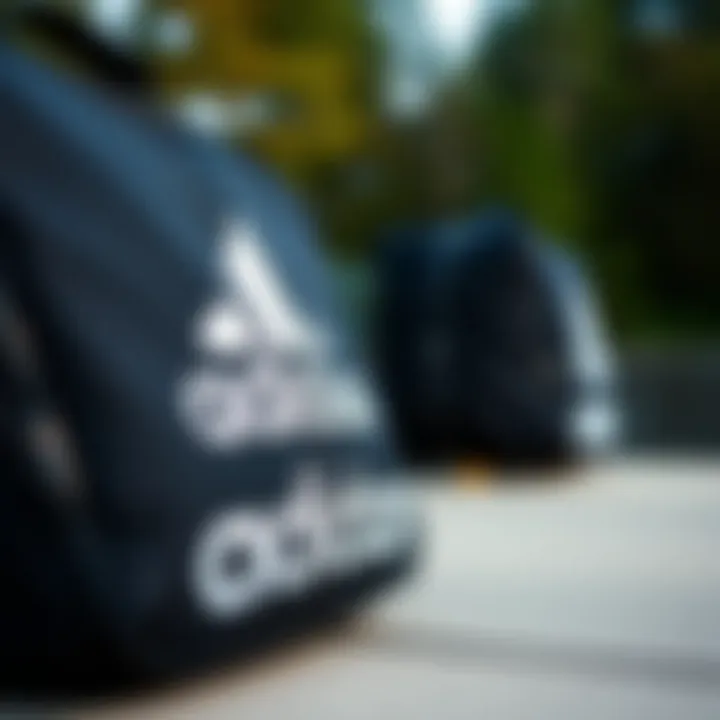 Material and Branding Details Stylish details highlighting the bag's material and branding