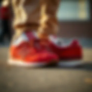 Heritage and Innovation: New Balance in Red Historical evolution of New Balance sneakers in various shades of red